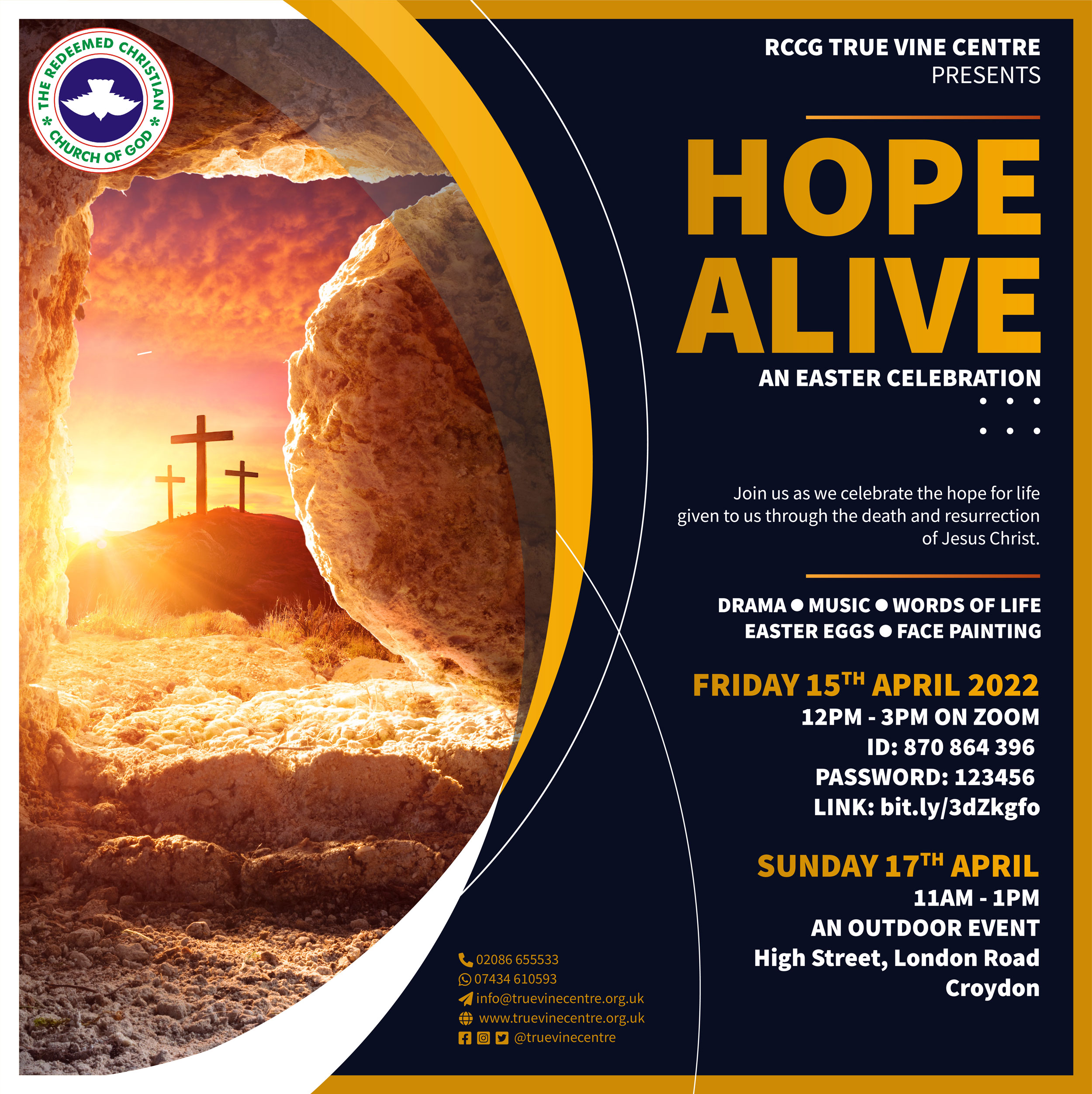 Hope Alive - Easter Event Flyer at True Vine Centre